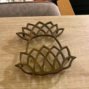 Vintage Brass Trivet, pineapple